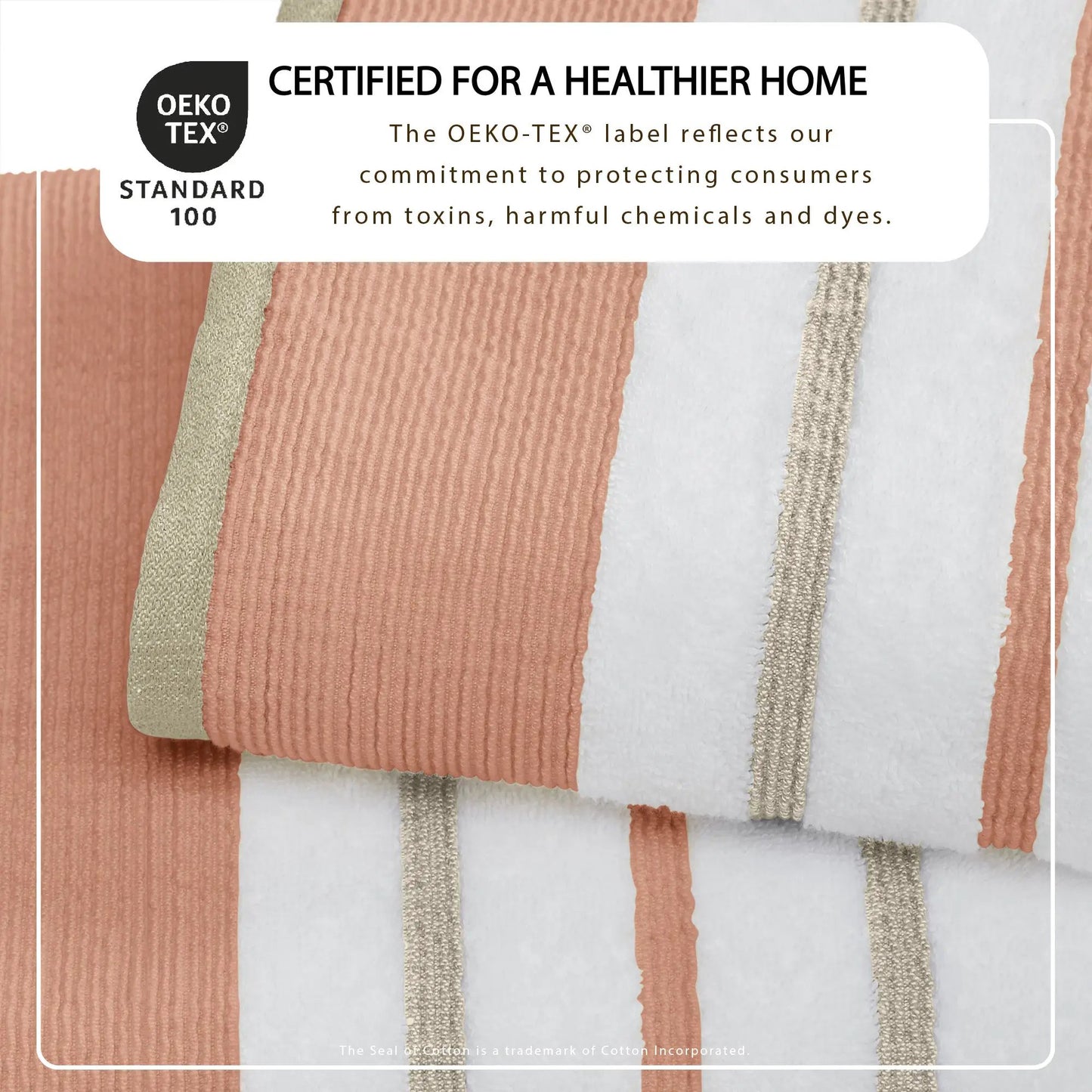 Decorative Cotton Stripe Bath Towel Set - Noelle Collection from PriceLows™