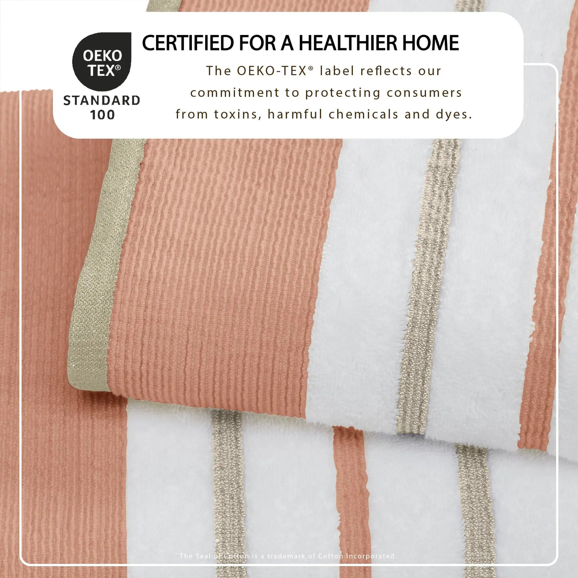 Decorative Cotton Stripe Bath Towel Set - Noelle Collection from PriceLows™