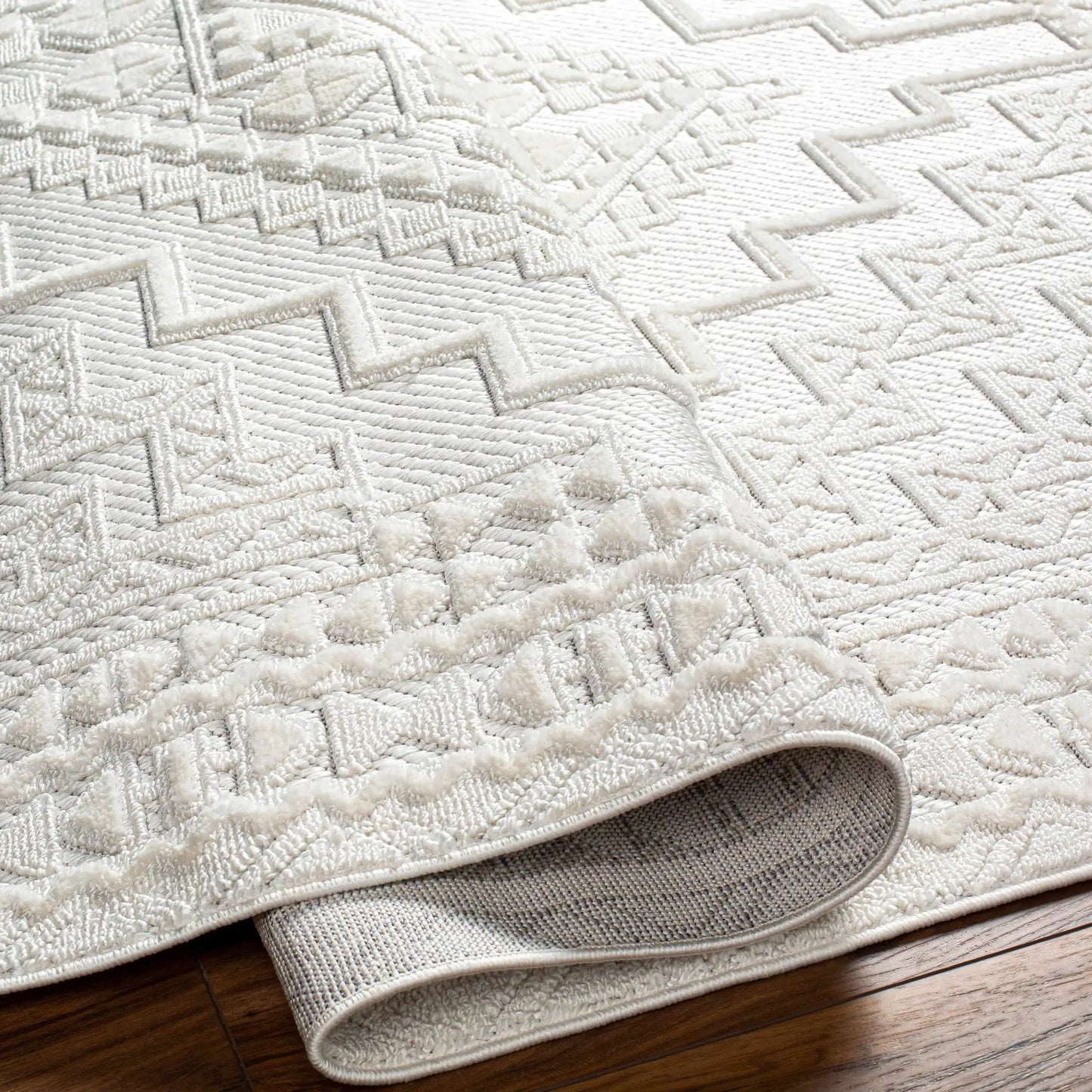Alya White Fringe Rug from PriceLows™