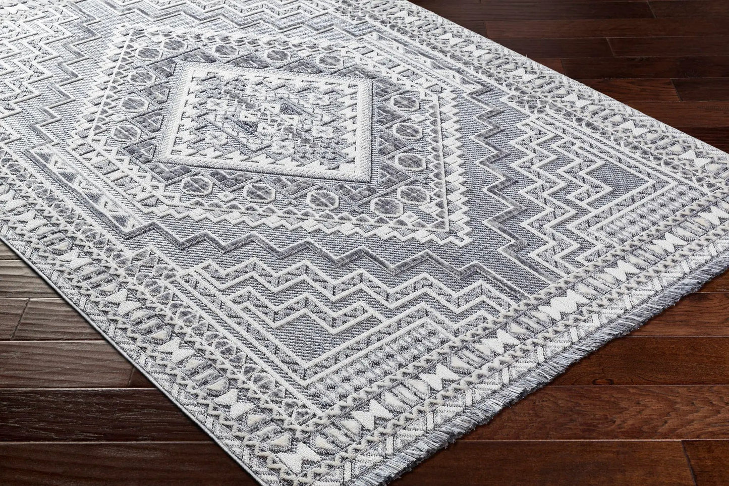 Alya Charcoal Textured Area Rug from PriceLows™