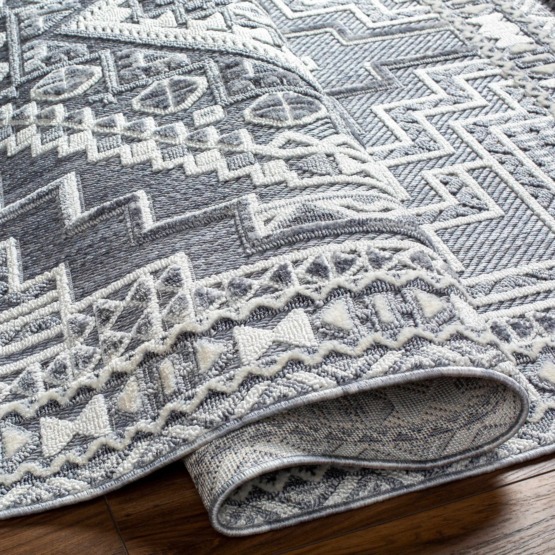 Alya Charcoal Textured Area Rug from PriceLows™