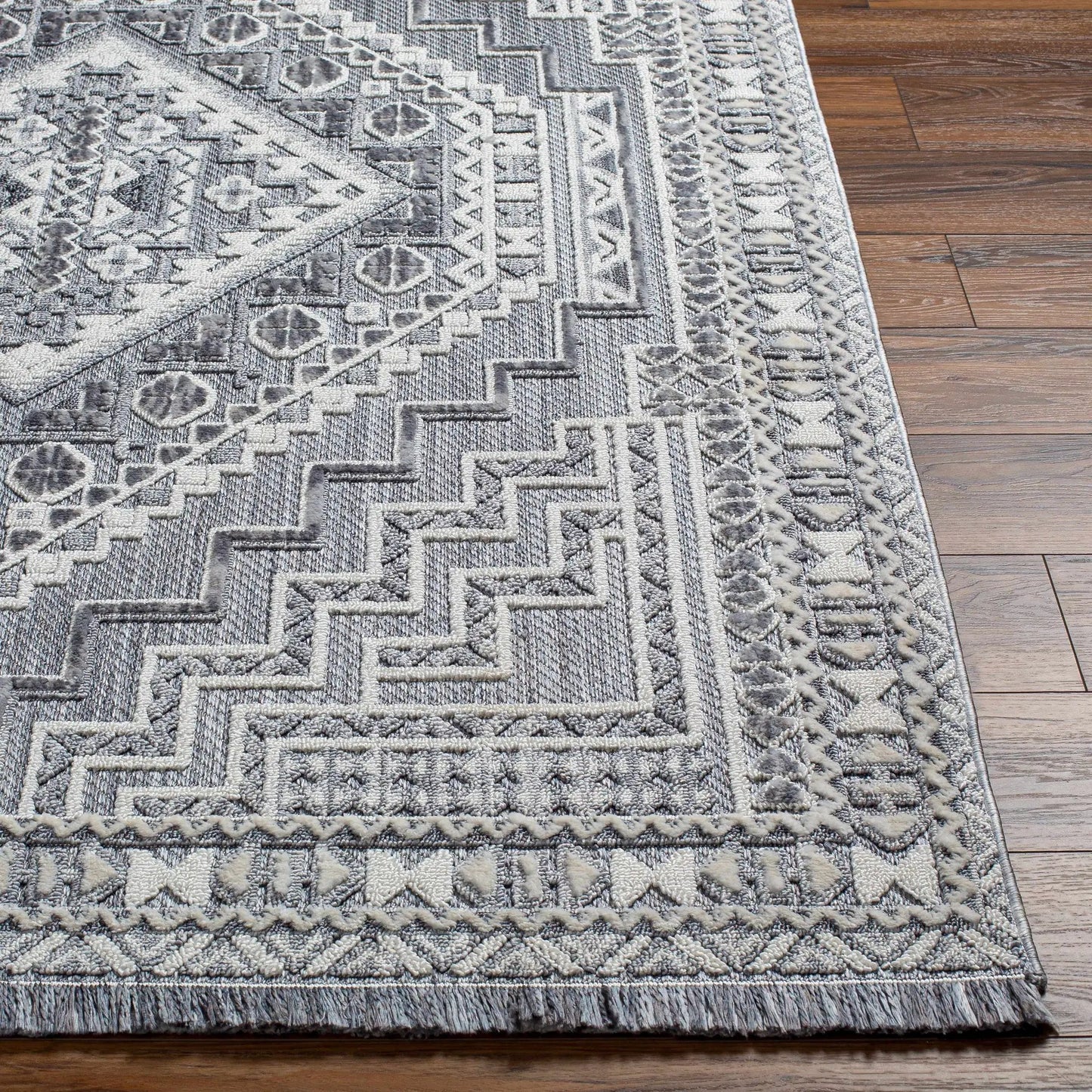 Alya Charcoal Textured Area Rug from PriceLows™