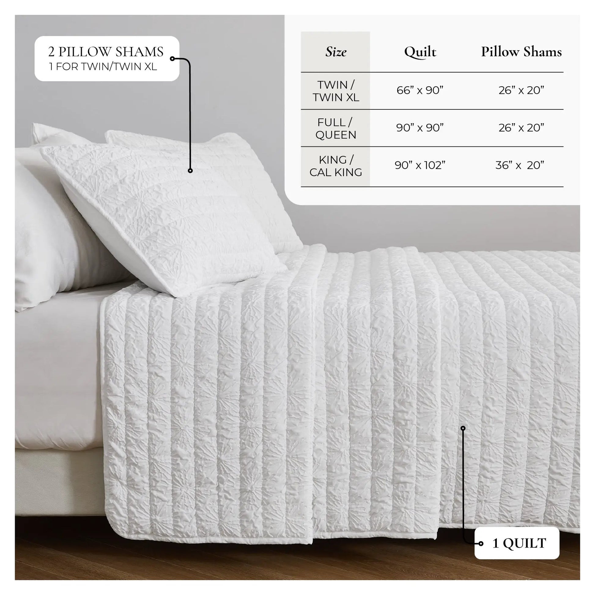 Floral Embossed Quilt Set - Floral Microsculpt Collection from PriceLows™