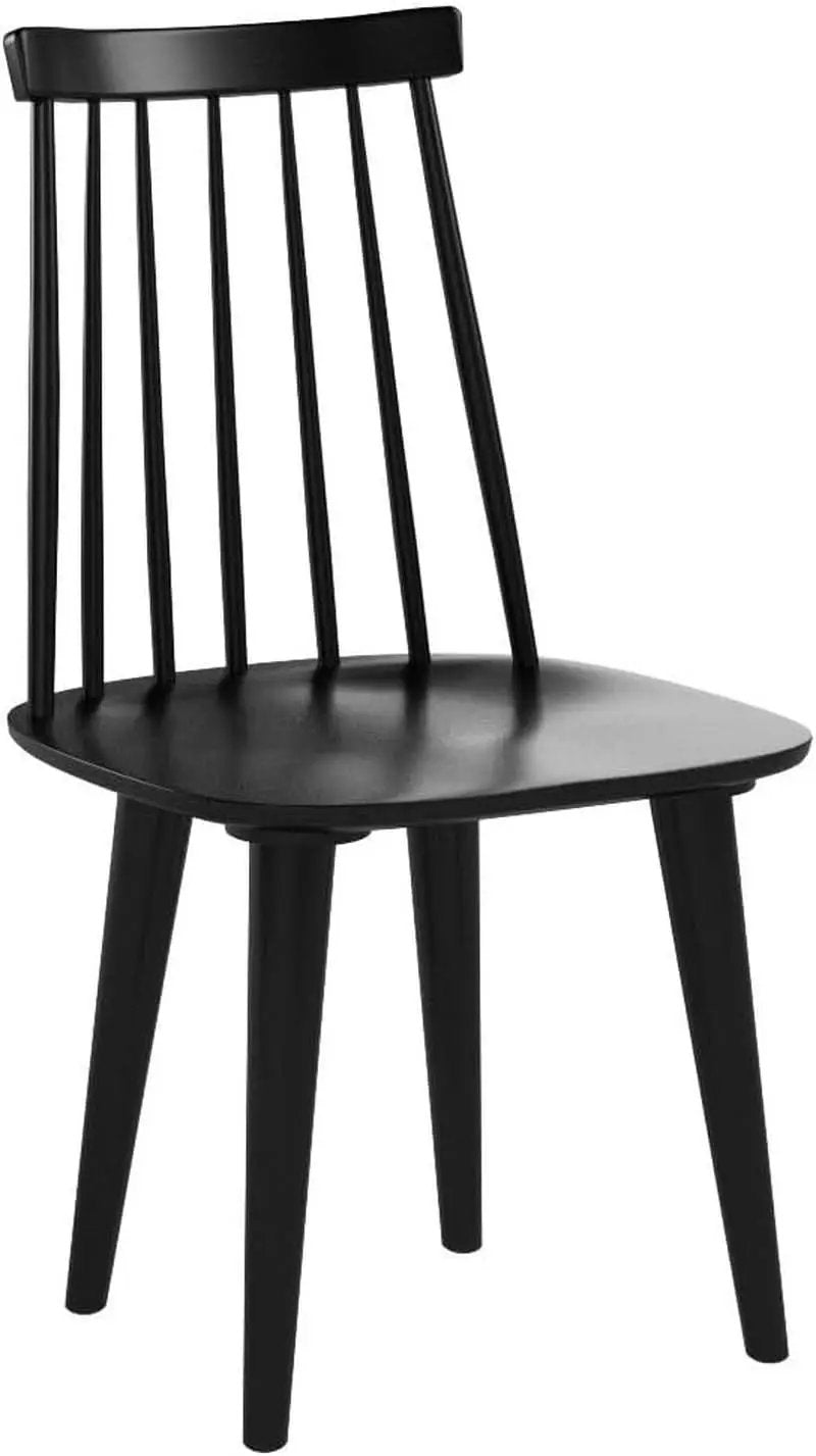 Black Spindle Farmhouse Wood Side Dining Chair Set Of 2 from PriceLows™