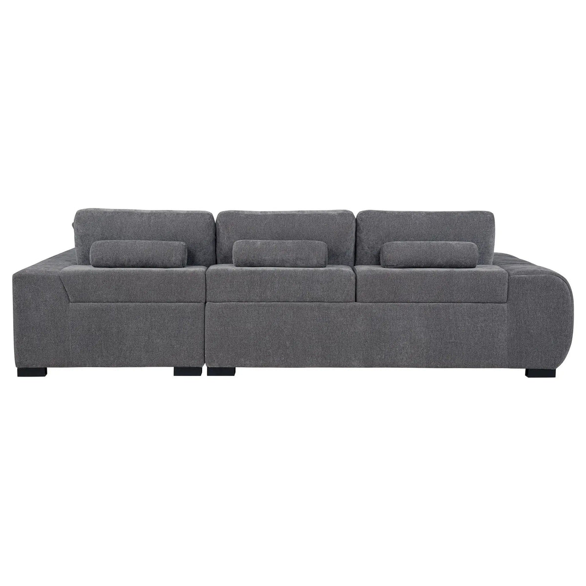Octavia Upholstered Sectional Chaise Sofa Charcoal | 119.25 x 79.5 x 35.5 in | Living Room Furniture | Grey
