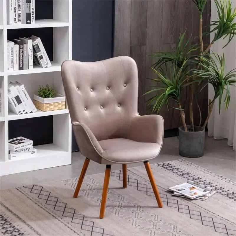 Contemporary Velvet Upholstered Accent Chair Chocolate from PriceLows™