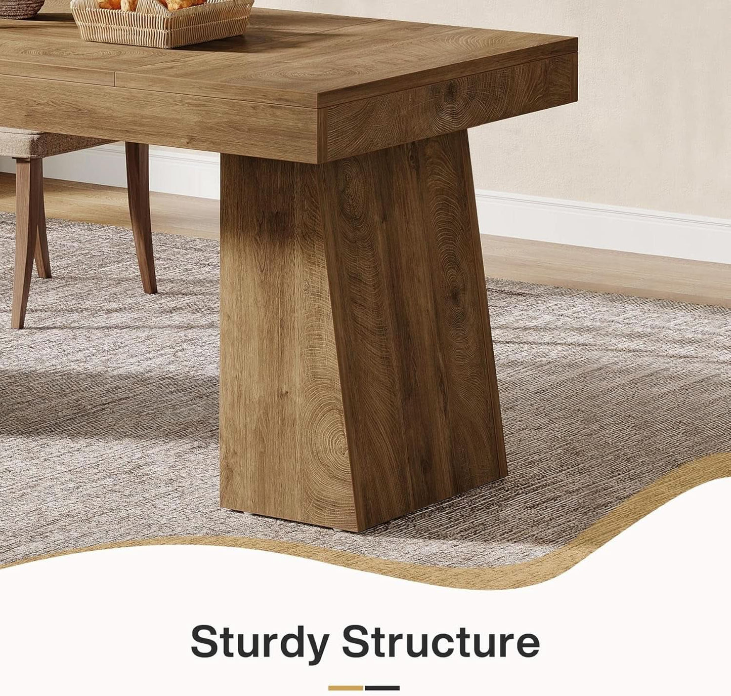 55 Inch Yellow Dining Table For Kitchen And Dining from PriceLows™