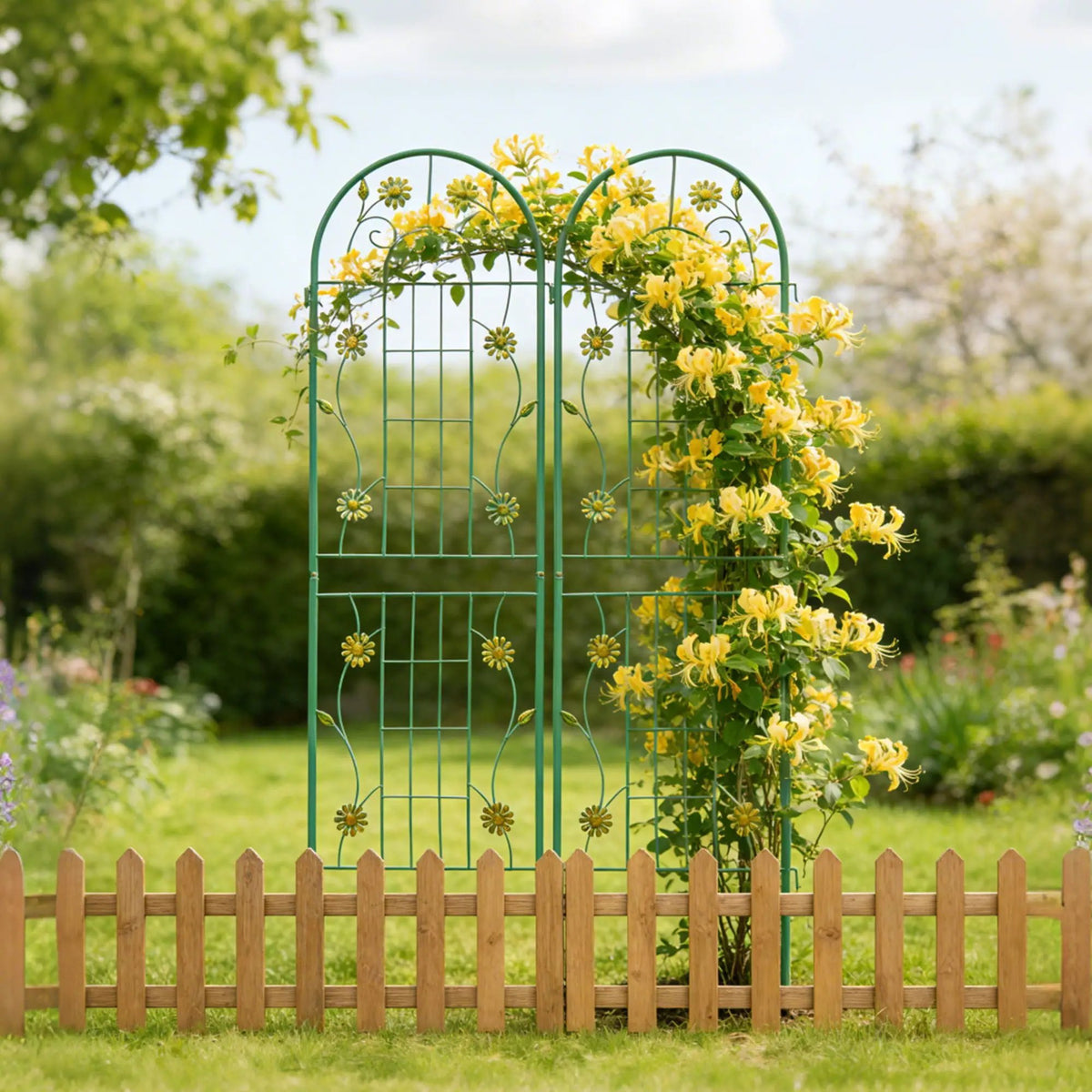 Metal Garden Trellis | Galvanized Steel | Powder Coated | 4 Piece Set