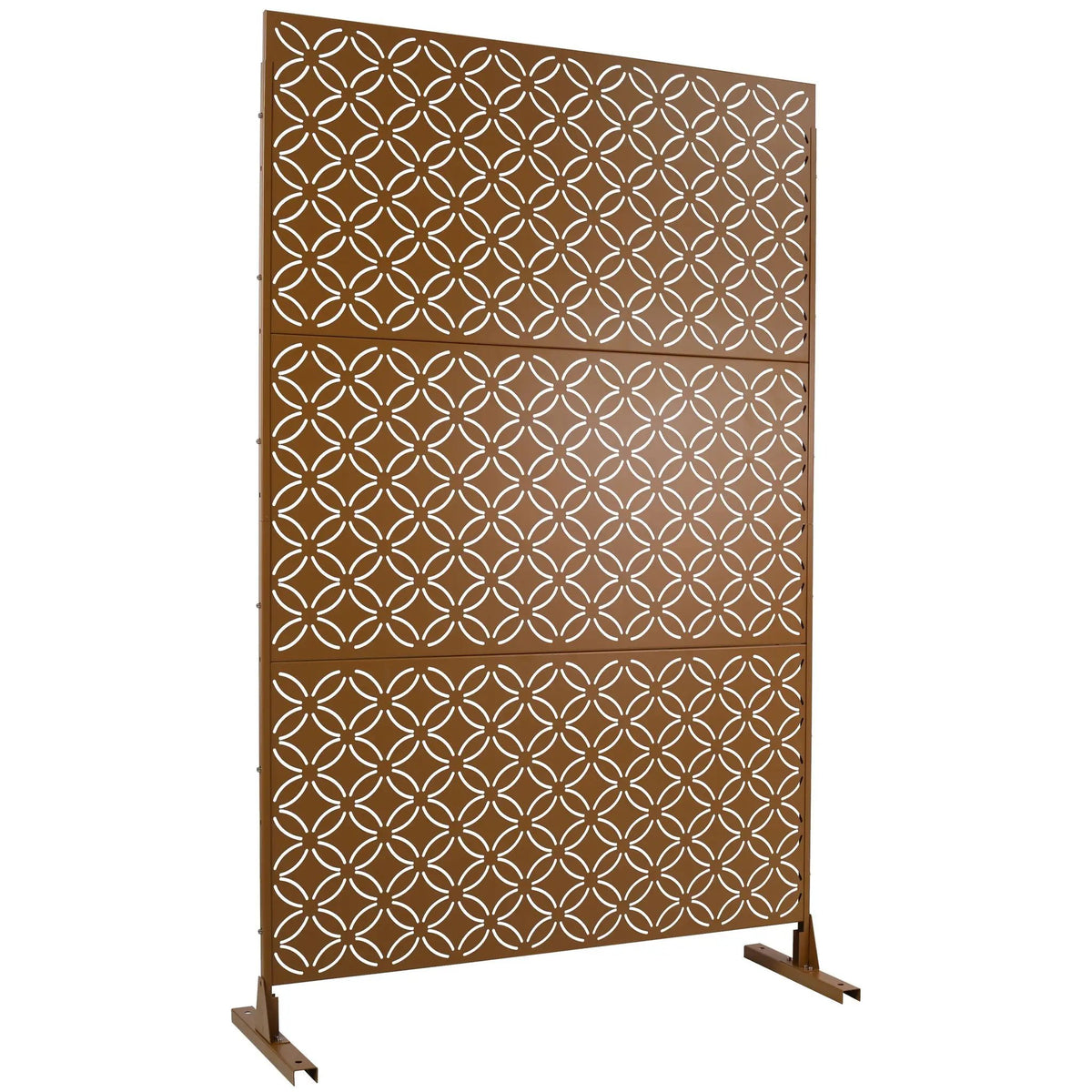 Outdoor Privacy Screen | Metal Frame | Rust Resistant | Brown