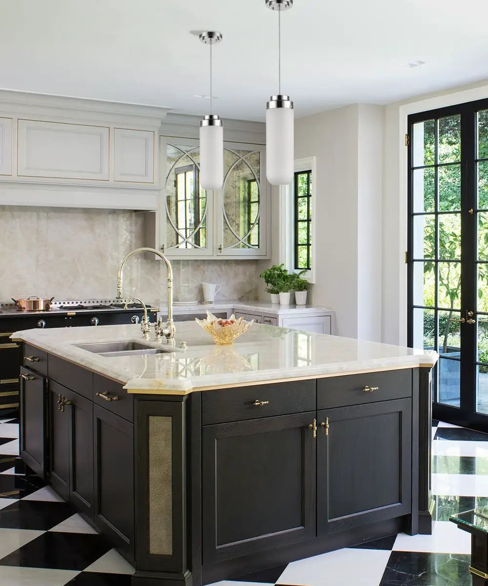 1-Light Pendant | 6 Inch Width | Polished Nickel | Frosted Glass Shade