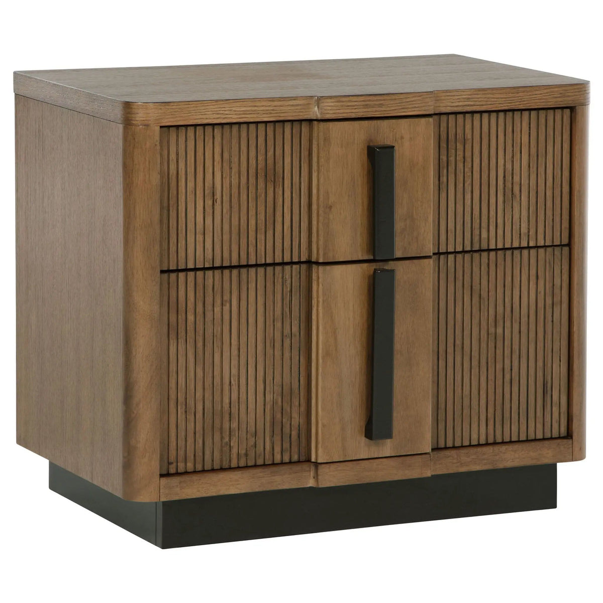 Terrace 2-drawer Nightstand Bedside Table Ash | 28.25 x 17 x 24 in | Wood | Brown