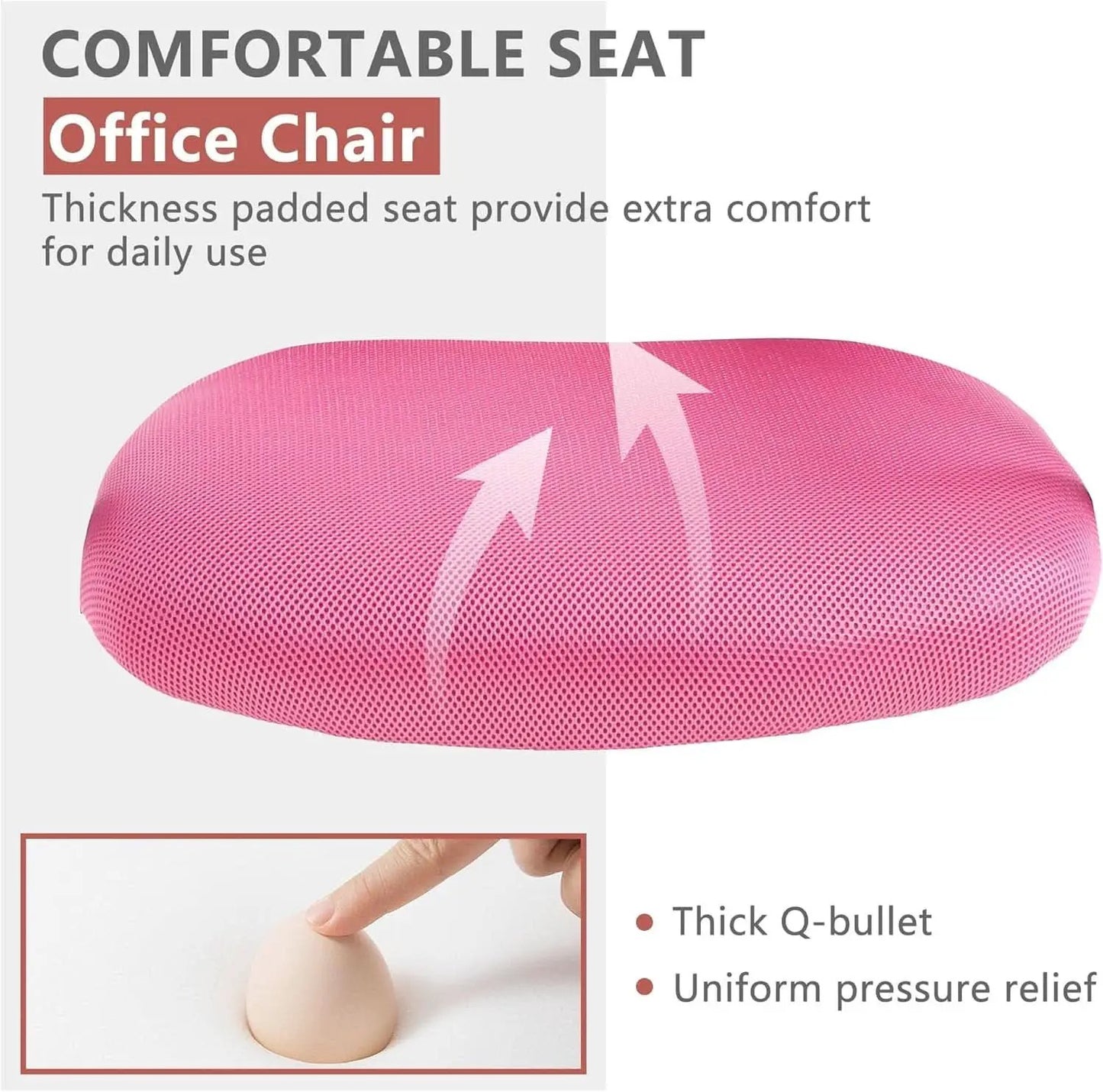 Pink Ergonomic Gaming Chair With Lumbar Support 360 Swivel from PriceLows™