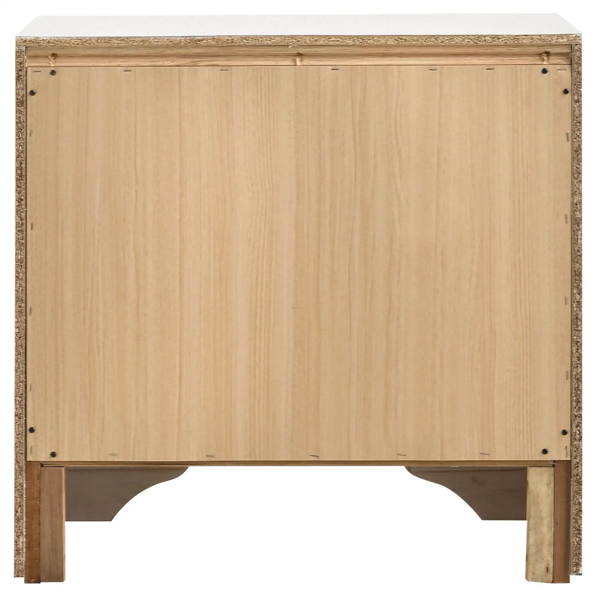 Miranda 3-drawer Nightstand Bedside Table | 26 x 16.5 x 26 in | Engineered Wood & Metal | White