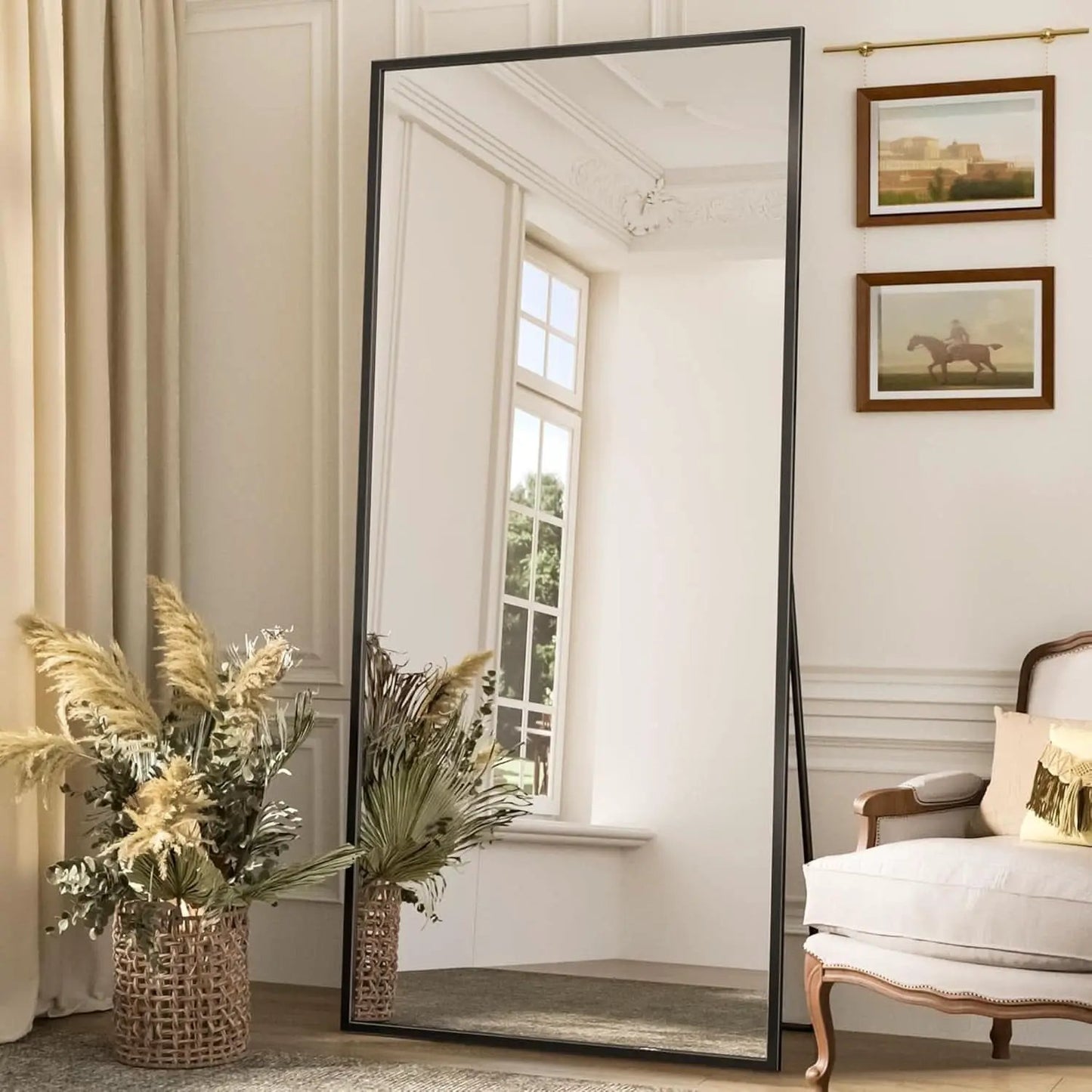71x28 Inch Black Full Length Floor Mirror For Bedroom from PriceLows™