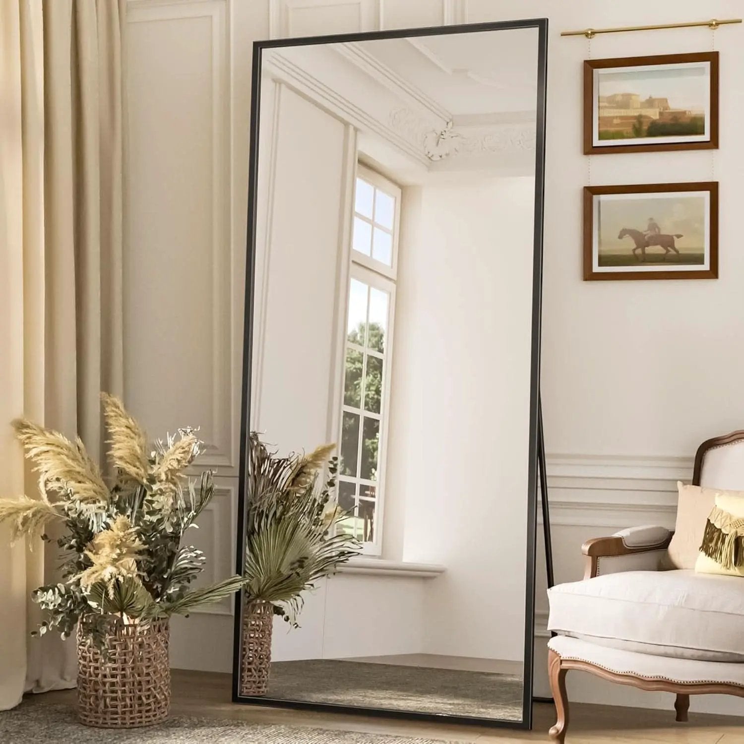 71x28 Inch Black Full Length Floor Mirror For Bedroom from PriceLows™