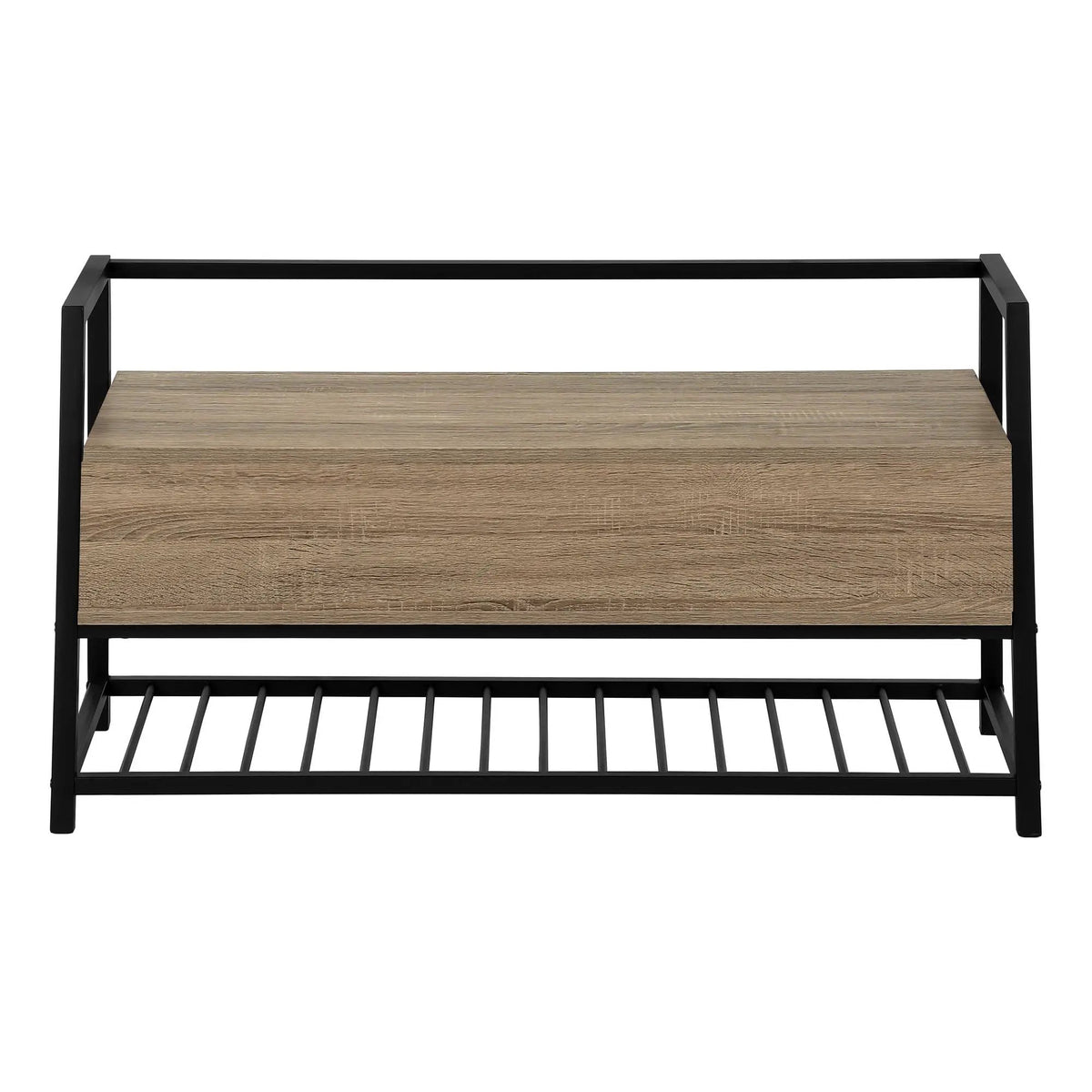Flip-Top Storage Bench | Shoe Rack Combination | Contemporary Wood-Look Finish | 42 Inch Length