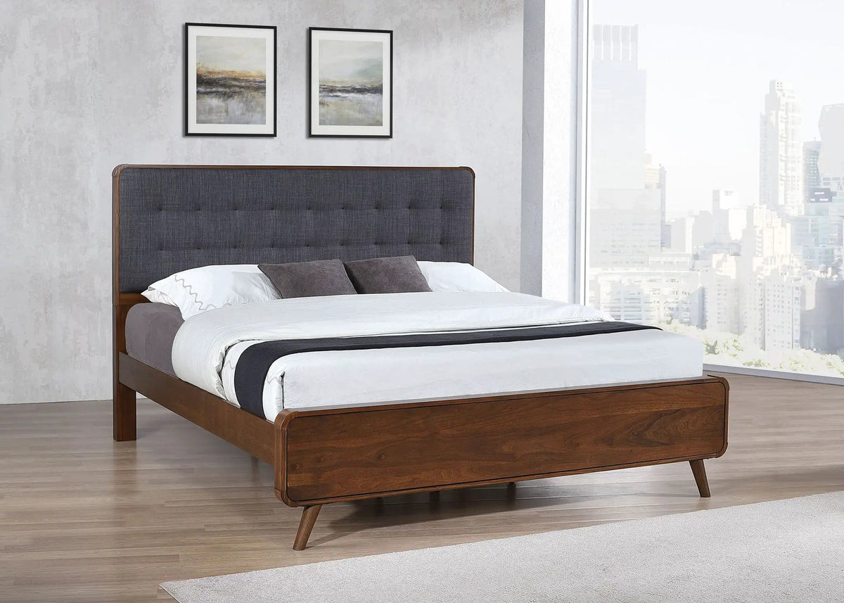 Robyn Wood Eastern King Platform Bed Dark | 78.25 x 86.5 x 53.25 in | Engineered Wood & Walnut | Walnut
