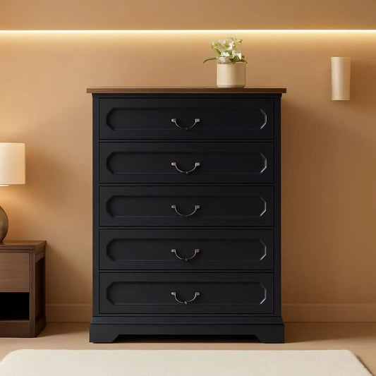 Premium Charcoal Farmhouse Dresser With Five Drawers from PriceLows™