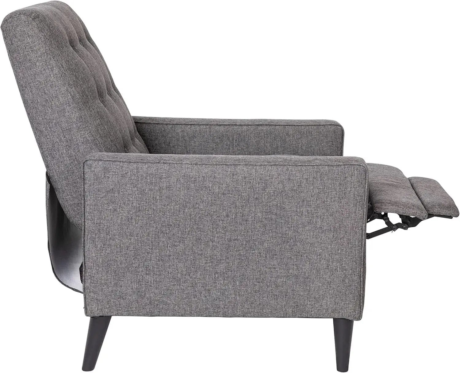 Ezra Pushback Recliner Gray Fabric Mid Century Modern from PriceLows™