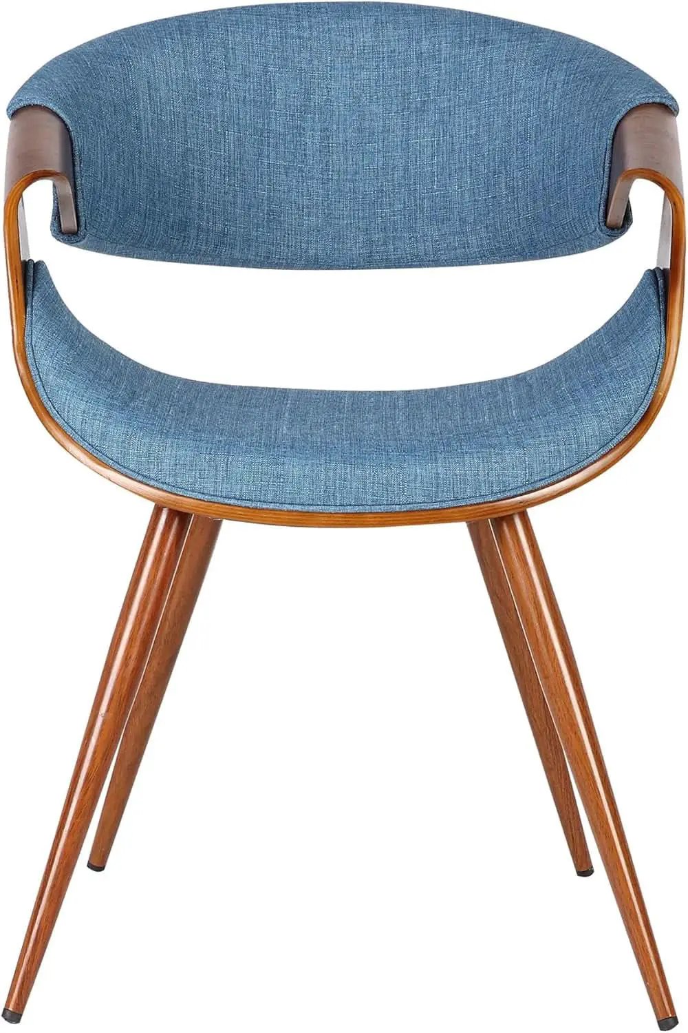 Butterfly Mid Century Modern Dining Chair Blue Upholstery Walnut Finish from PriceLows™