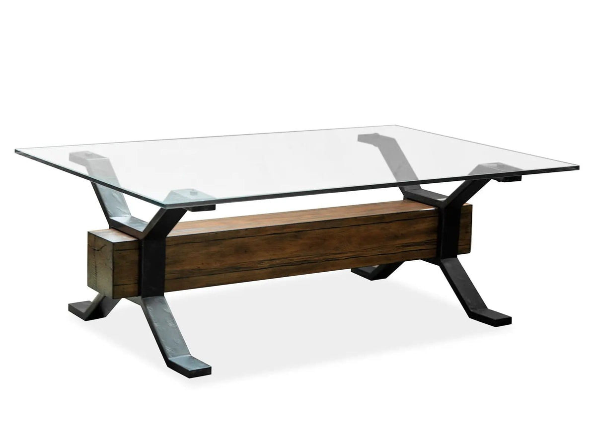 Sawyer Rectangular Table | 2 Pieces | Glass & Iron | Living Room