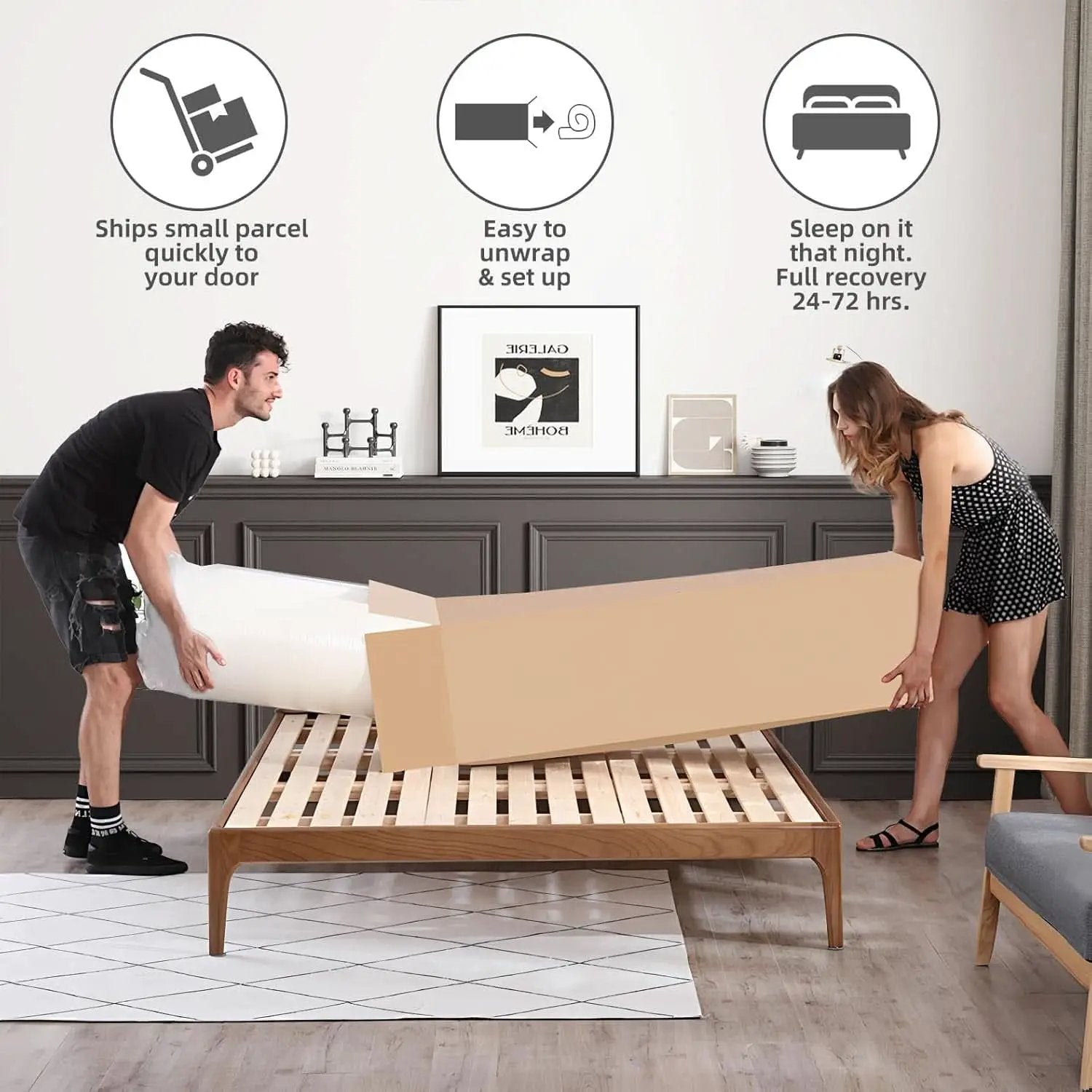 Queen 14 Inch Hybrid Mattress Memory Foam Ultra Comfort Foam from PriceLows™