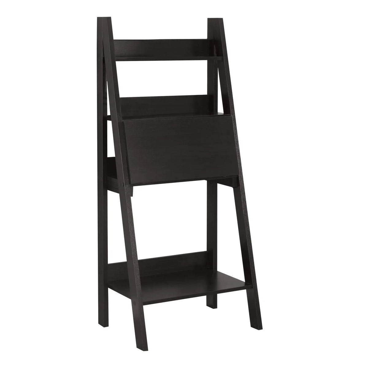 Ladder Style Leaning Desk | 61 Inch Height | Closed Storage Area | Storage Shelves