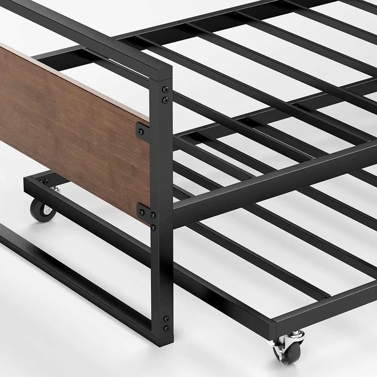 Twin Over Full Metal Bunk Beds With Trundle In Black from PriceLows™