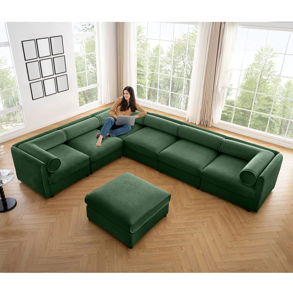 Contemporary Elegant Sofa With Storage And Ottoman 2 Piece Living Room Set | 2 Piece Living Room Set | Living Room Furniture | Living Room