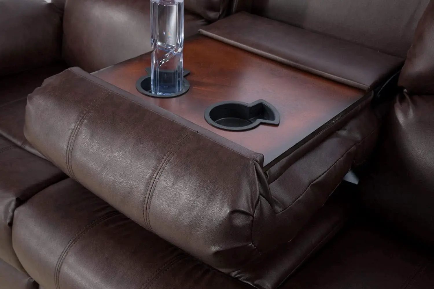 Brown Bonded Leather Manual Reclining Living Room Sofa Set from PriceLows™