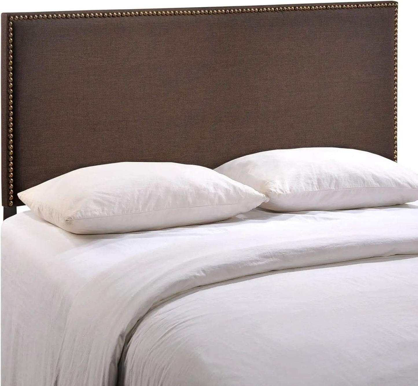 Elegant Upholstered Queen Headboard with Nailhead Trim from PriceLows™