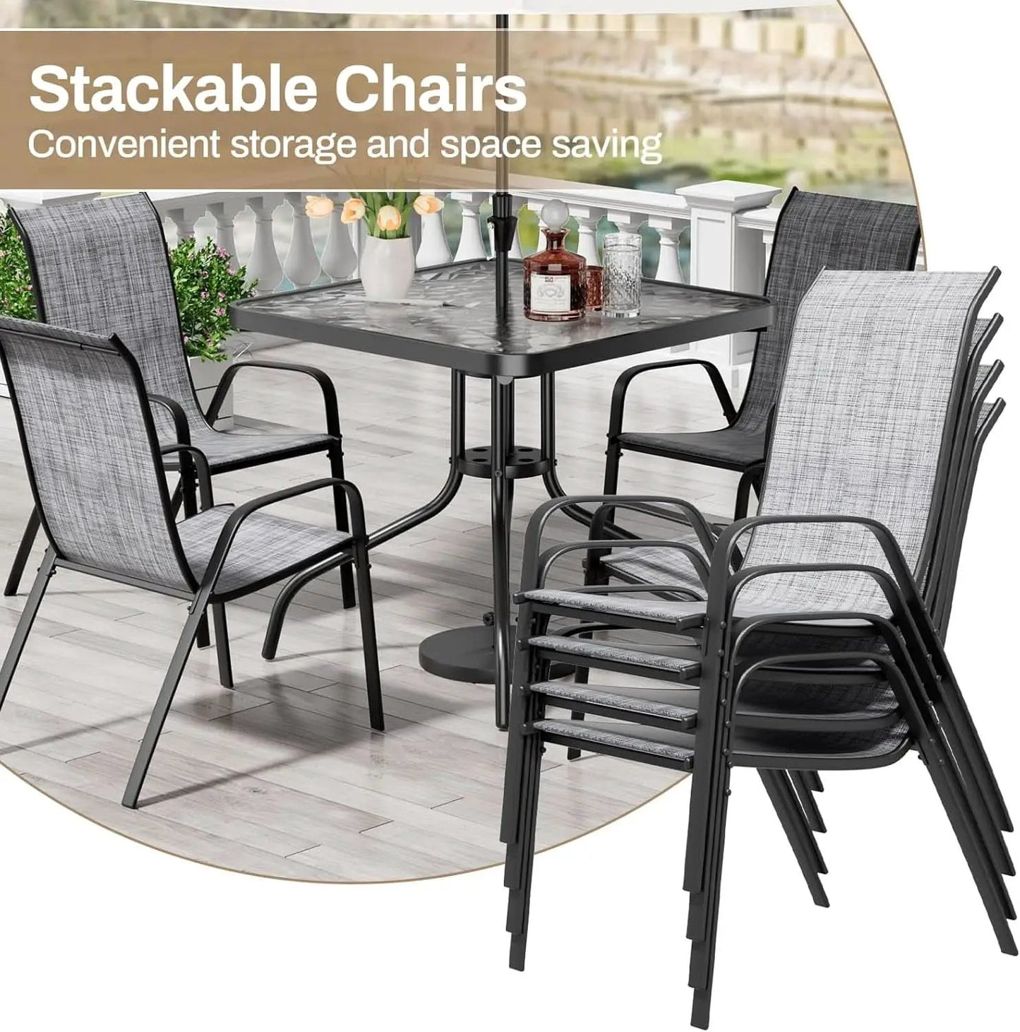 Outdoor Patio Dining Set with Metal Table and Chairs from PriceLows™