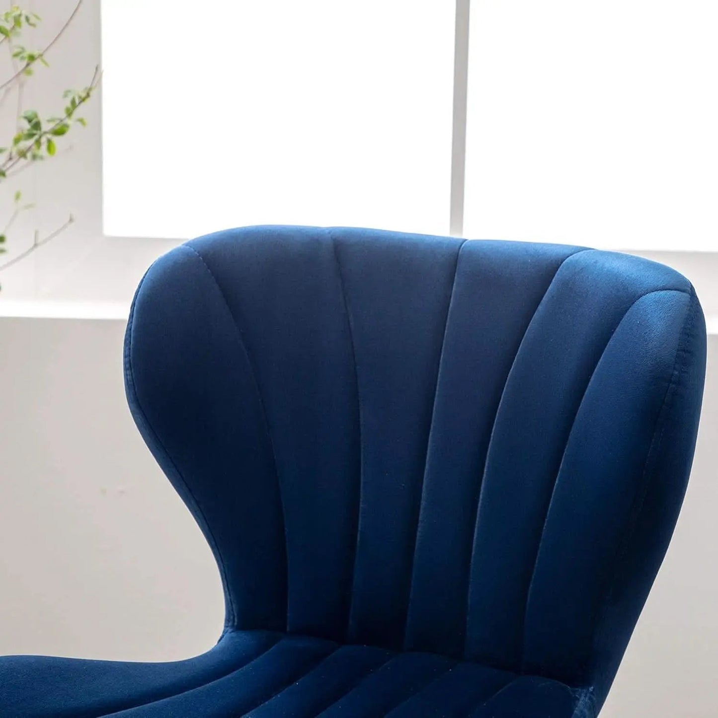 Blue Velvet Adjustable Swivel Bar Stools Set of 2 Modern from PriceLows™