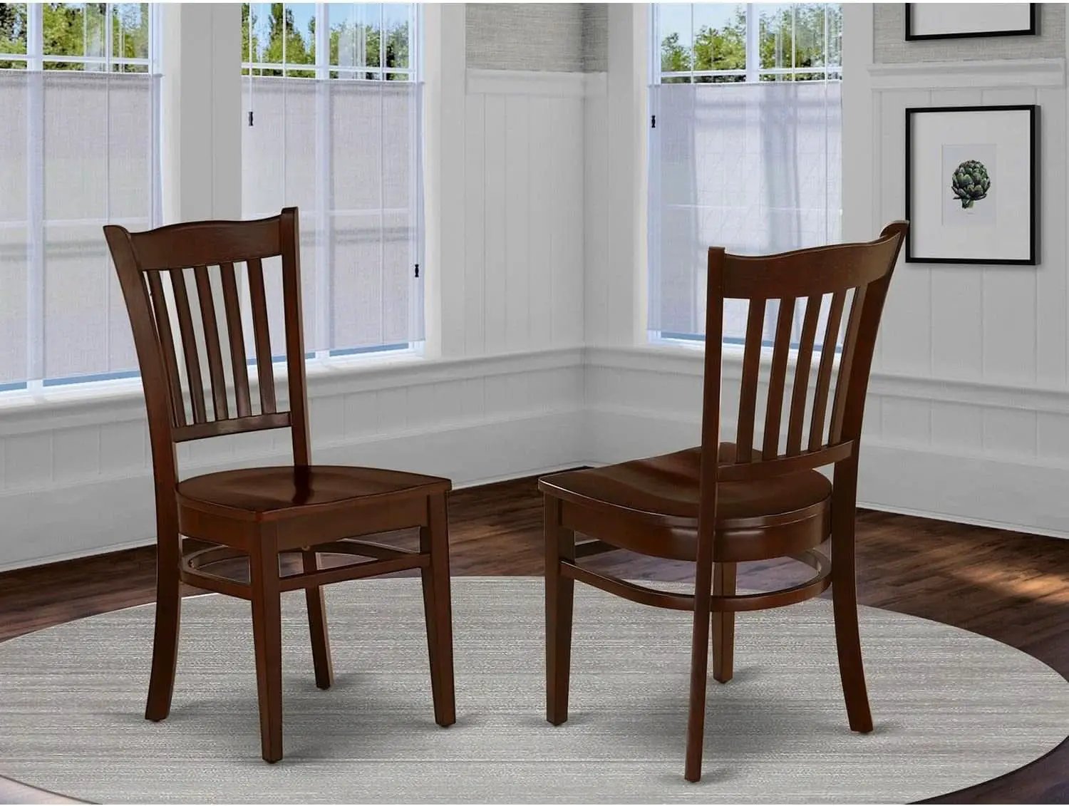 Groton Dining Room Chairs Mahogany Slat Back Set Of 2 from PriceLows™