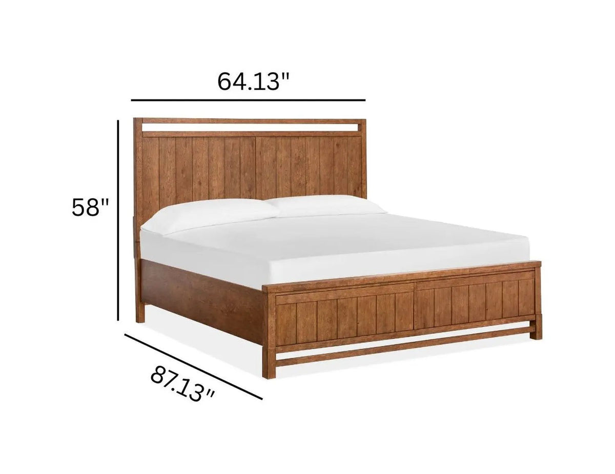 Conway Complete Bed | Honey Wheat Finish | Rustic Oak Veneers | Lake House Style