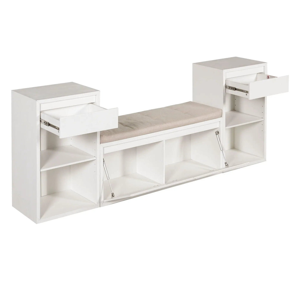 Entryway Storage Bench | Flip Top Compartment | Pine Wood Frame