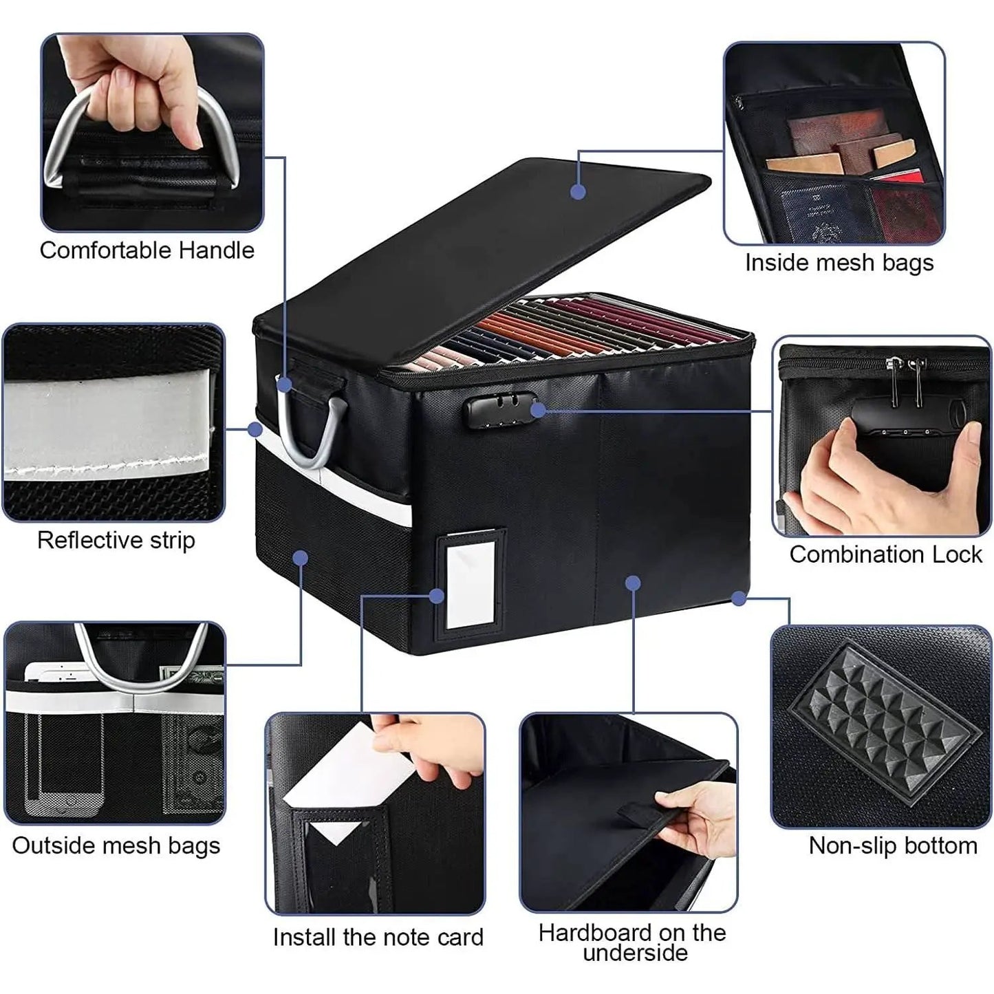 Portable Fireproof Document Storage Box 16.1x12.9x11 Inches from PriceLows™