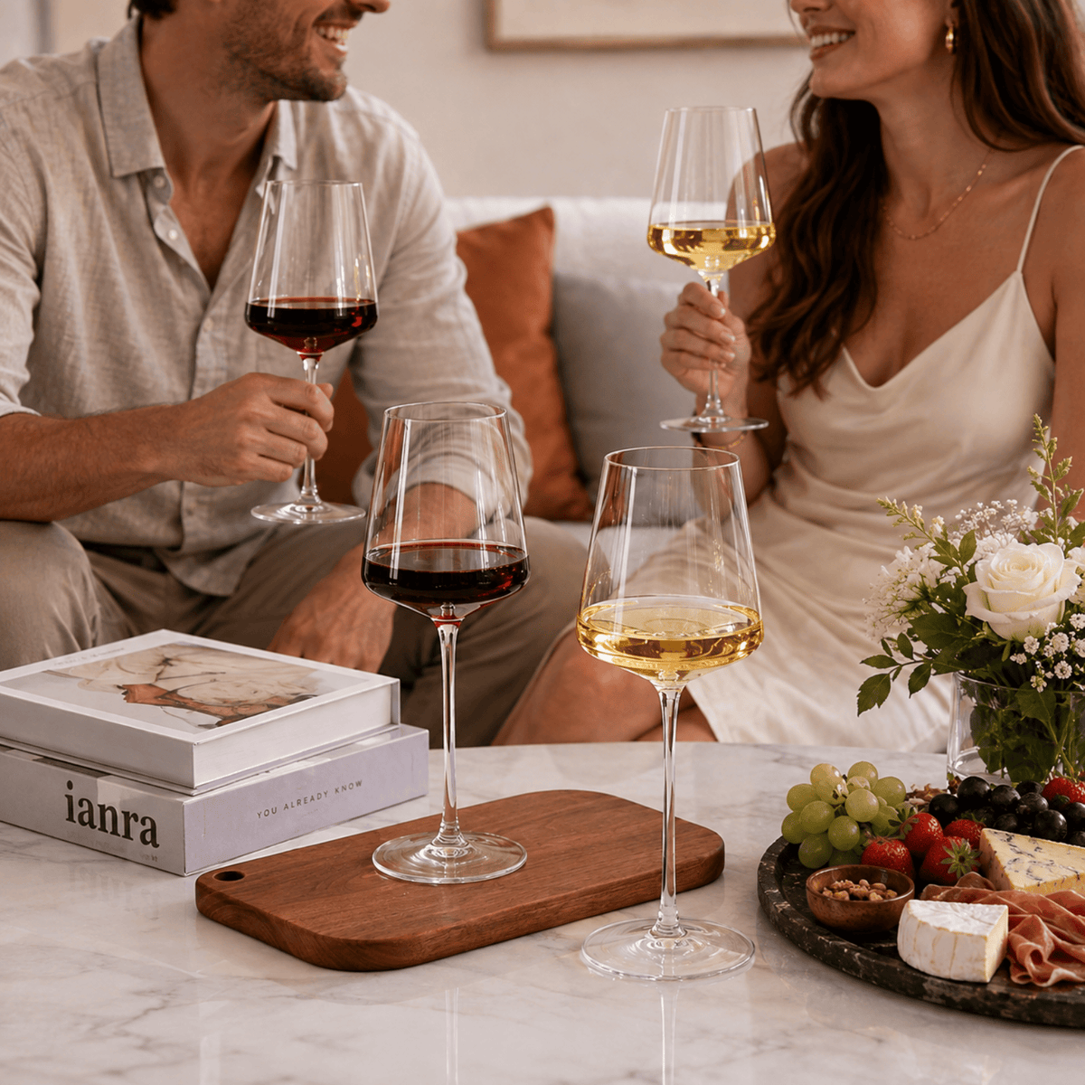 Classica Stemmed Wine Glassware | 16 oz | Set of 2 | Entertaining