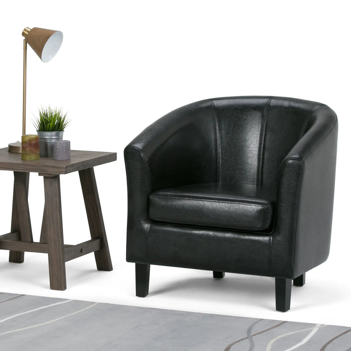 Austin Transitional Tub Chair | Curved Back | Top Stitching Detail | Kiln-Dried Wood Frame