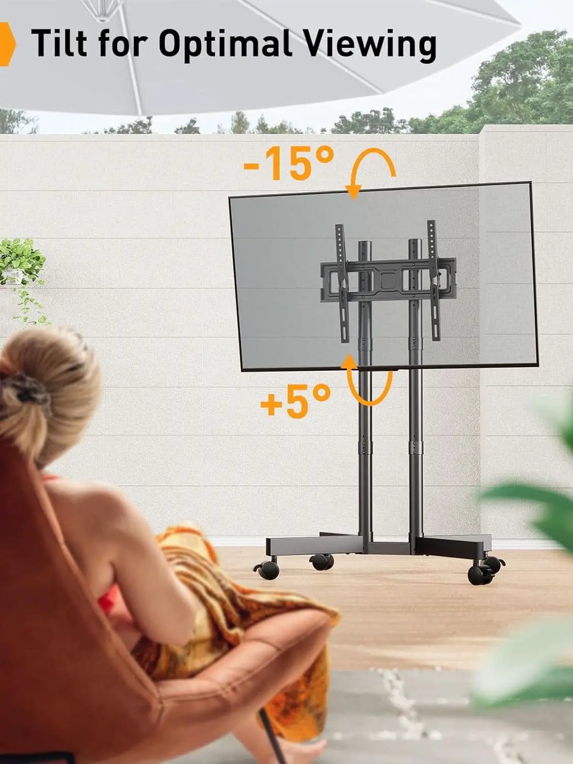Mobile TV Stand 32 To 70 Inch With Wheels Height Adjustable from PriceLows™