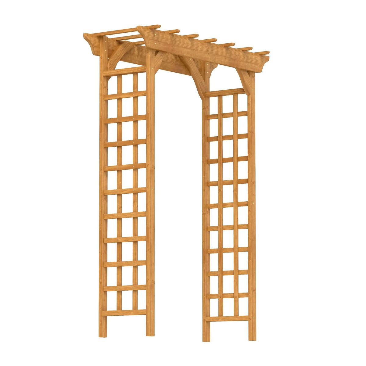 Wooden Wedding Arch | Garden Arbor Pergola | Solid Wood | Light Brown Finish