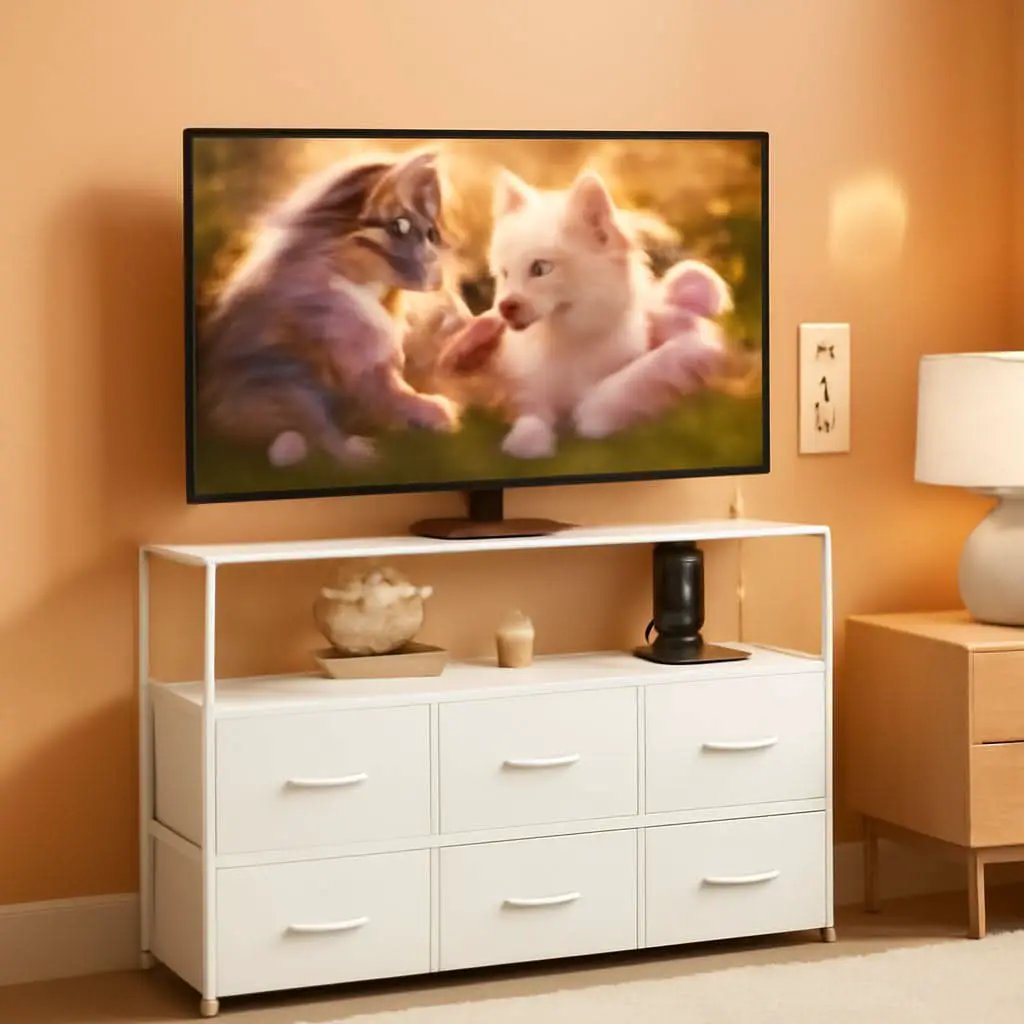 Dresser TV Stand 5 Drawers And Built In Charging Station from PriceLows™