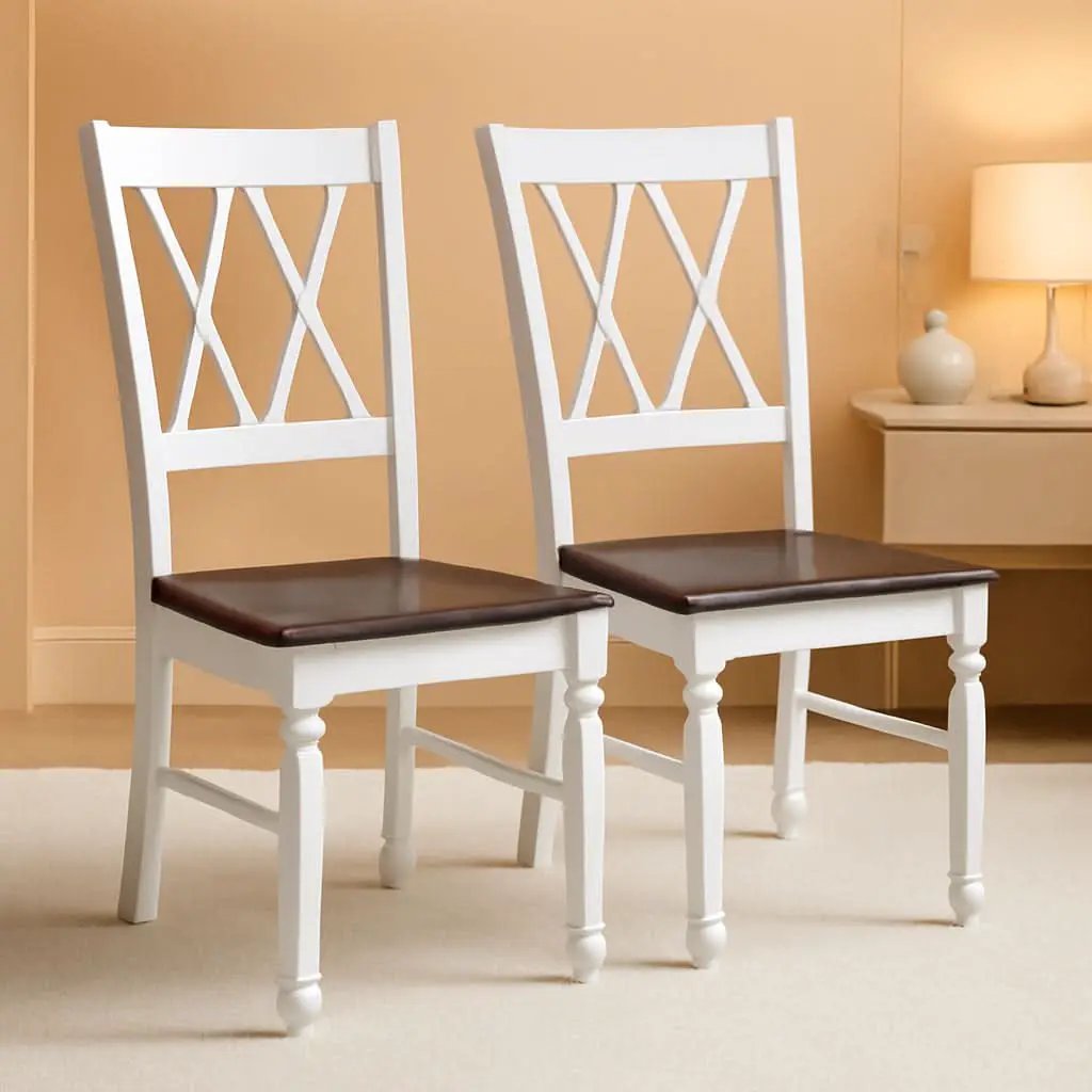 Shelby Distressed White X Back Dining Chairs Set Of 2 from PriceLows™