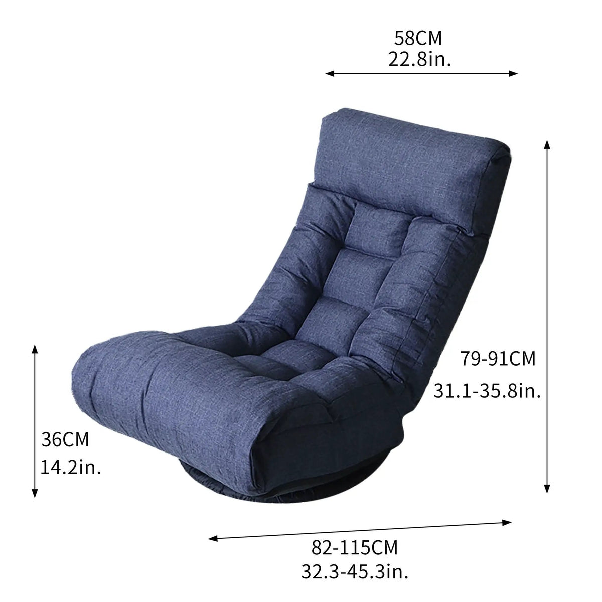 Adjustable Reclining Floor Chair | Metal Frame | Folding