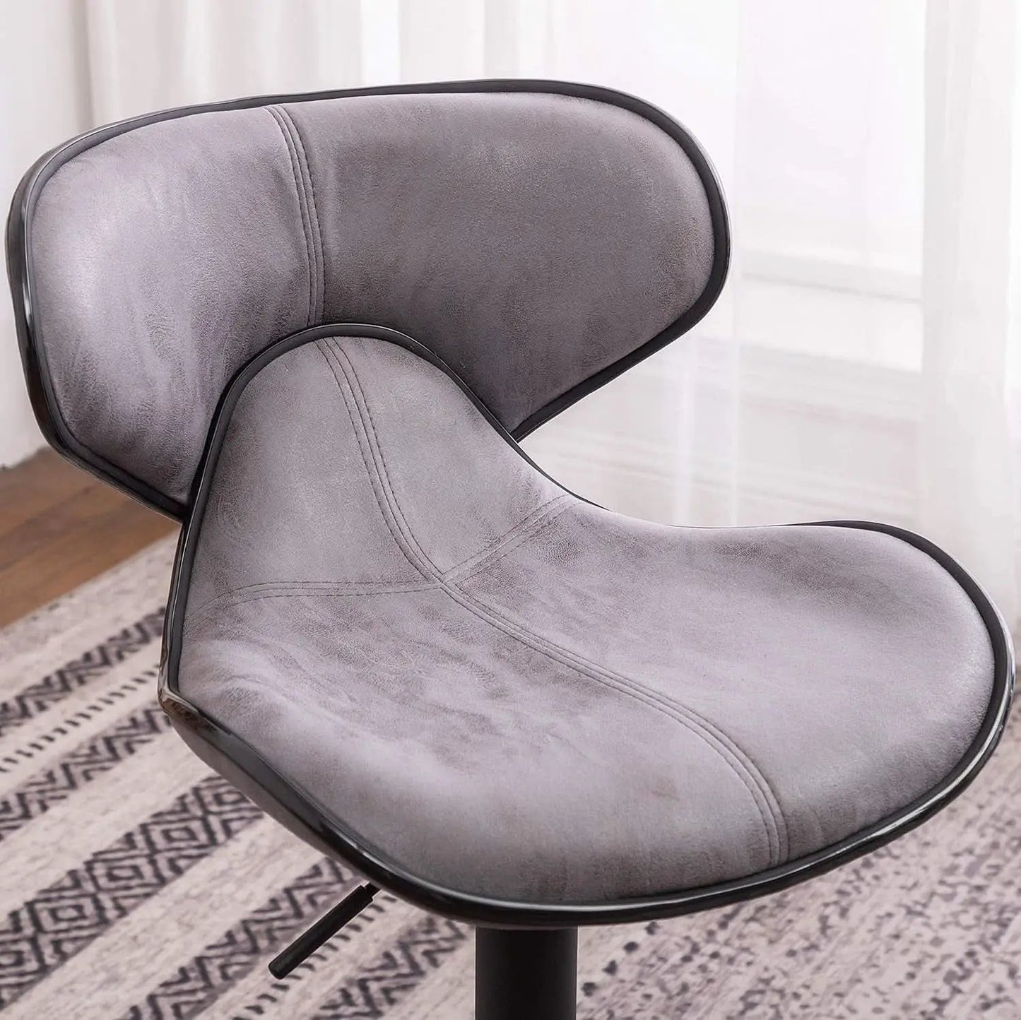Weathered Gray Upholstery Adjustable Swivel Barstools Set from PriceLows™