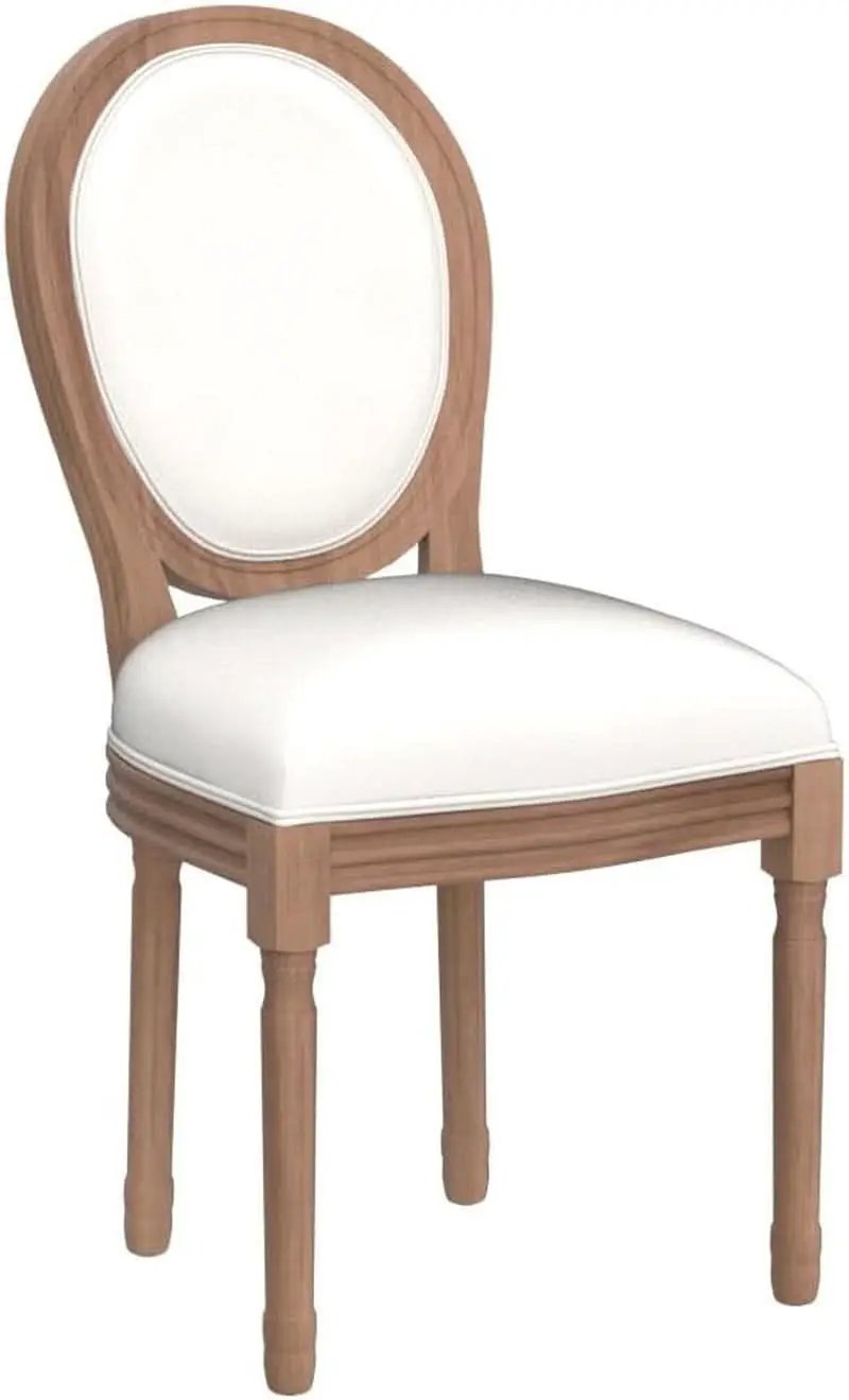 French Country Dining Chairs Beige Upholstered Set Of 6 from PriceLows™
