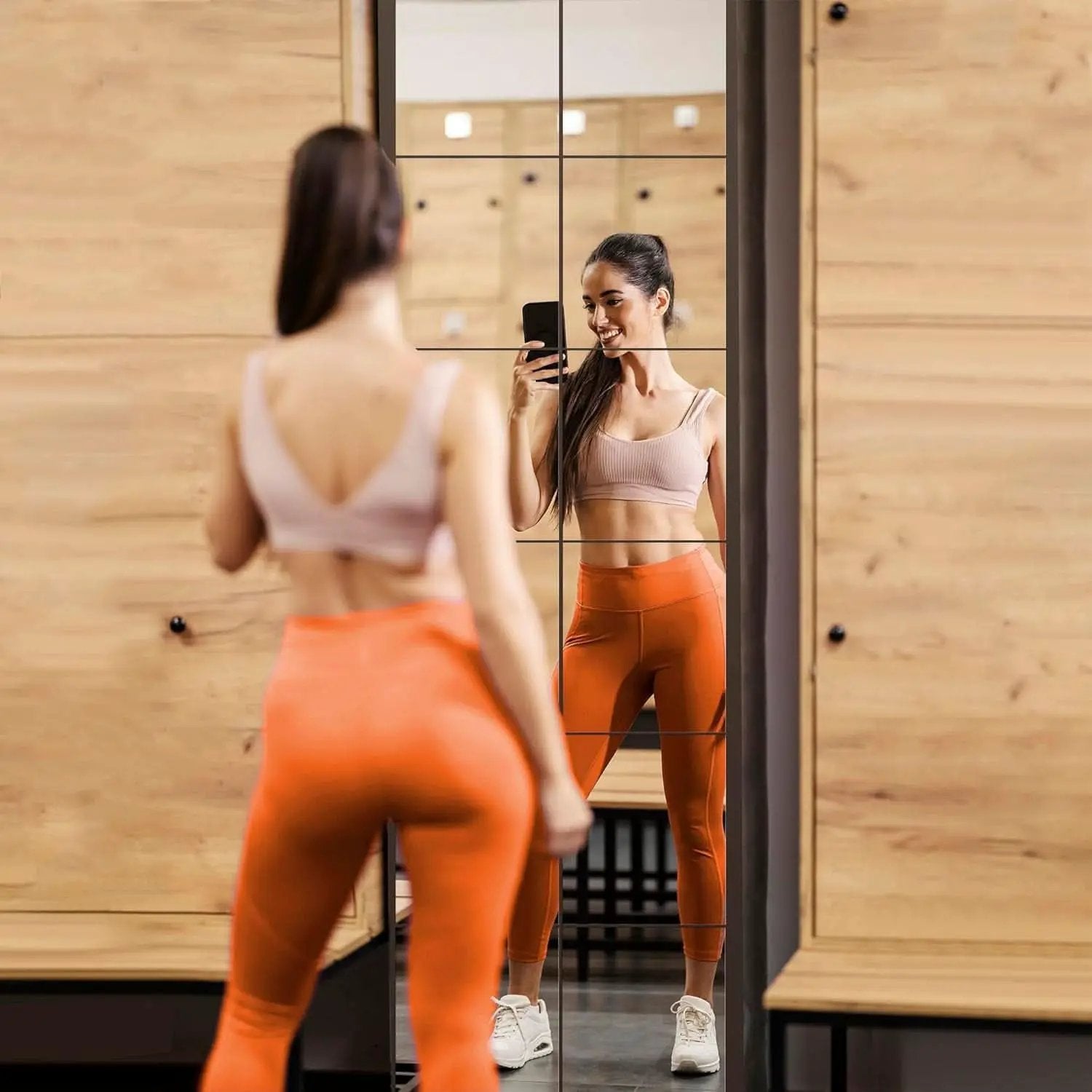 Frameless Full Length Mirror Tiles 16x12 Inch Wall Set from PriceLows™