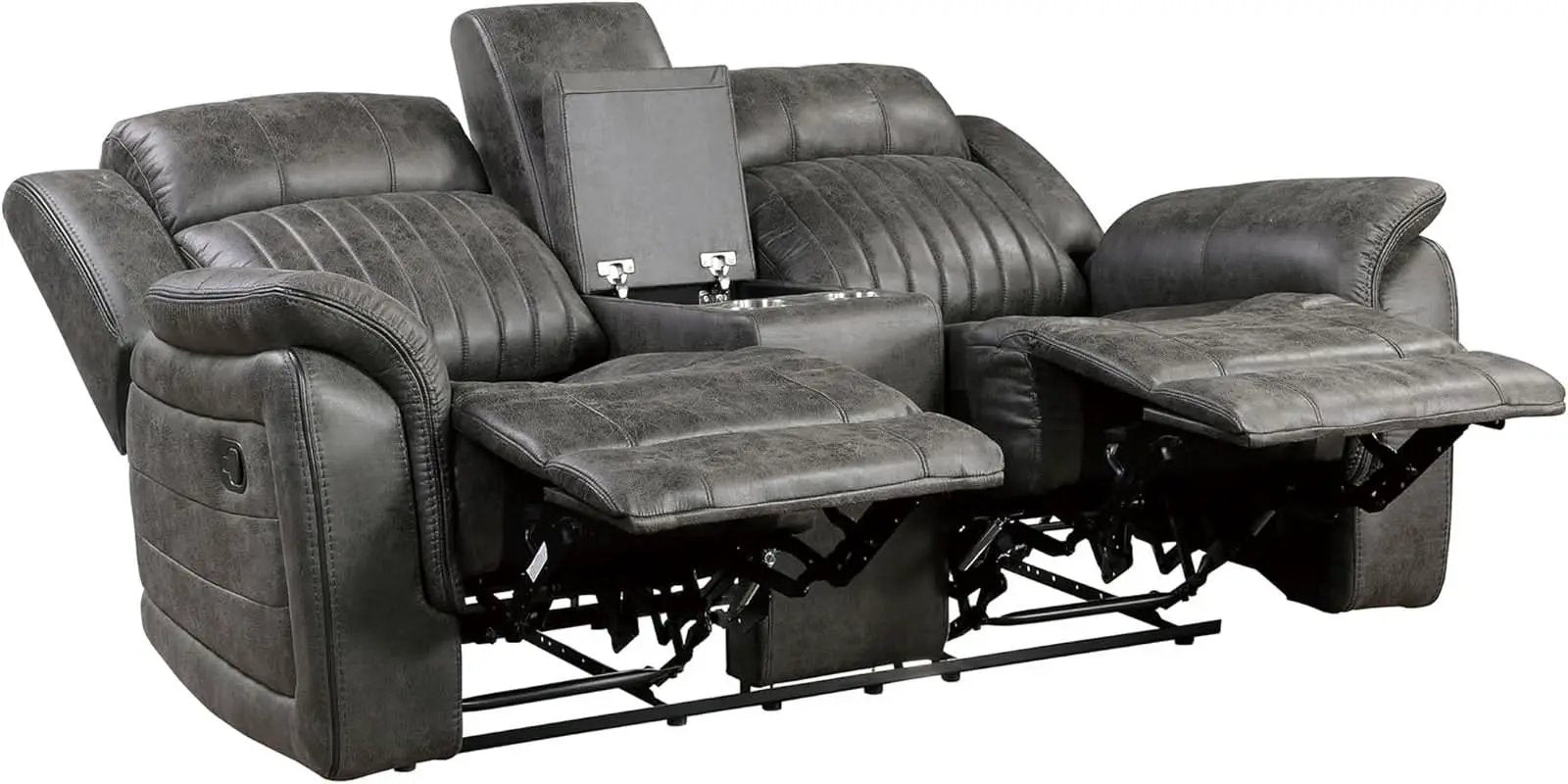 3 Piece Recliner Living Room Set In Brownish Gray Microfiber from PriceLows™