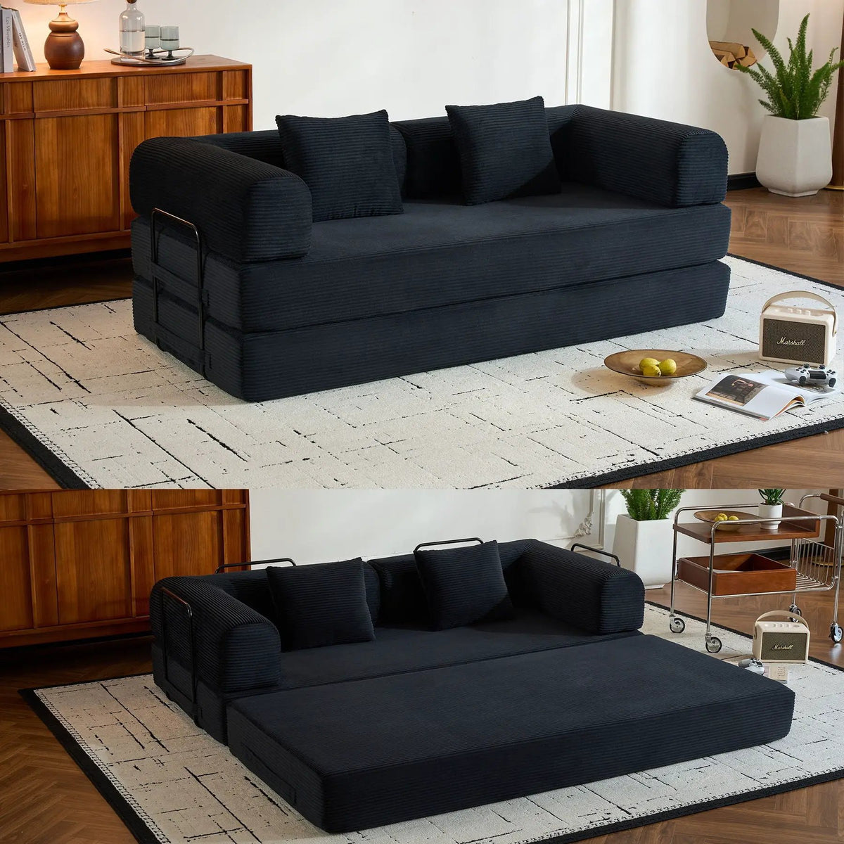Convertible Sleeper Sofa Bed | 35D High Density Foam | 4 In 1 Design
