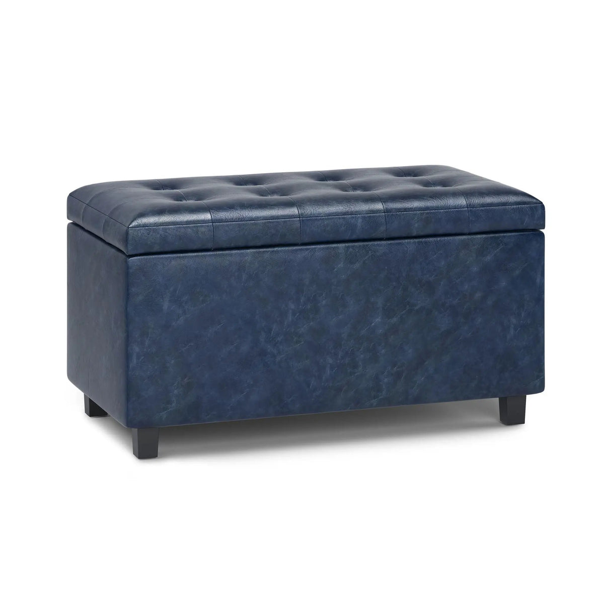 Cosmopolitan Upholstered Storage Ottoman | Child Safety Hinge | Large Interior Storage | 33.5 Inch Length